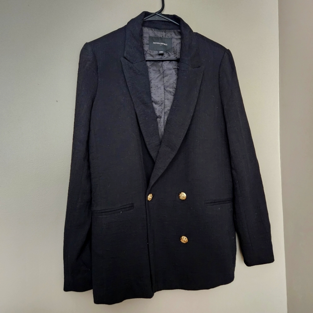 Banana Republic Black Double Breasted Blazer